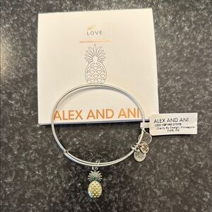 Alex and Ani: Silver Pineapple Charm Bracelet